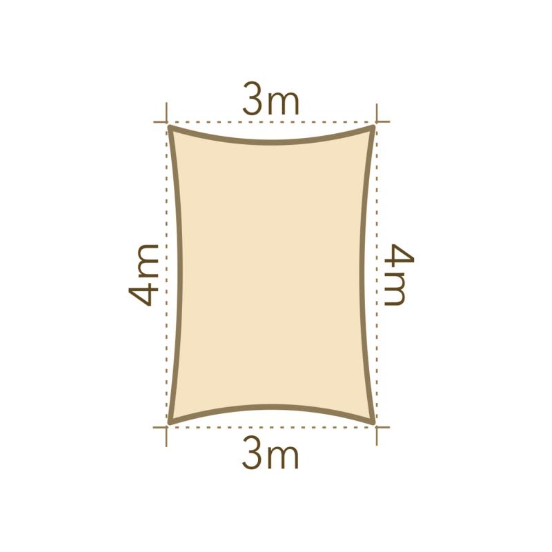 Sluneční clona 3x4m   HDPE 